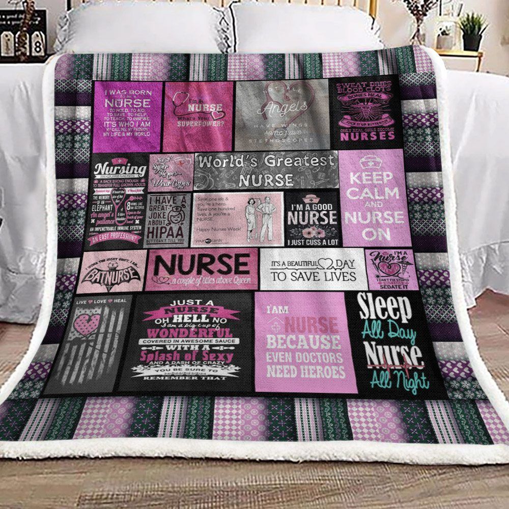 Nurse Sherpa Fleece Blanket