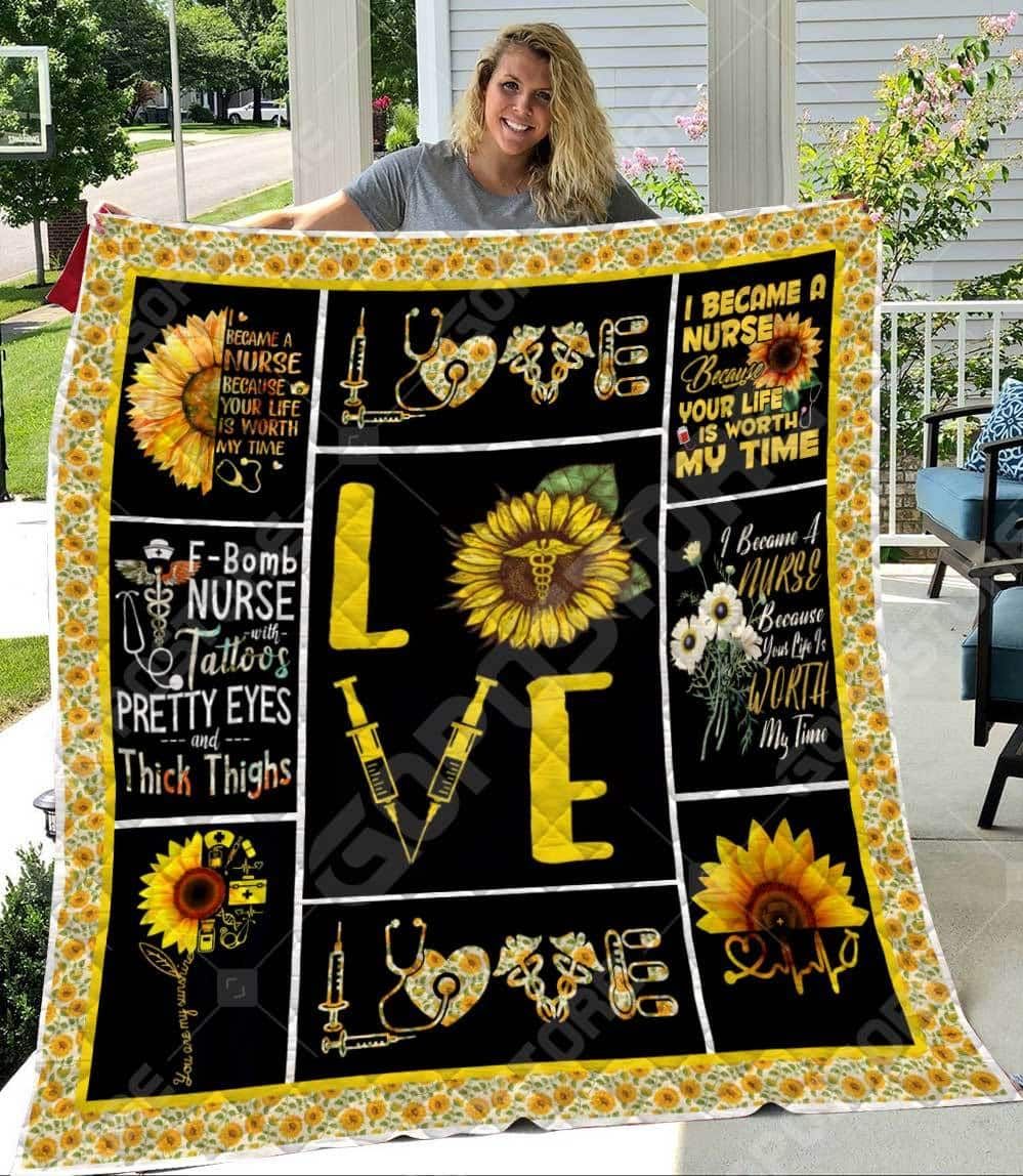 Nurse Nurse And Sunflower Quilt Blanket DHC3112286TD