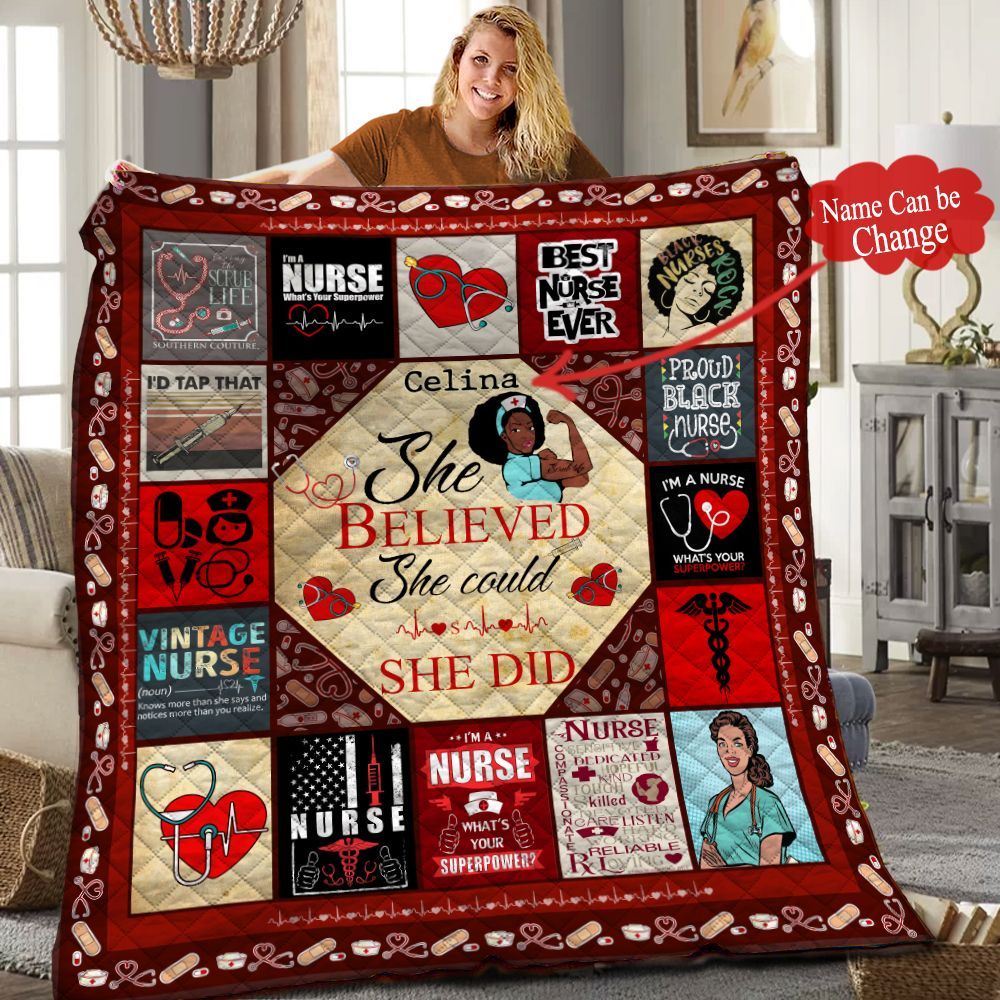 Nurse Personalized Quilt Blanket HHH020625NH
