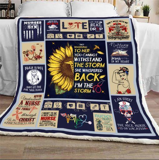 Nurse She Whispered Back Sherpa Fleece Blanket