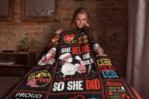 Nurse Superpower Sherpa Fleece Blanket