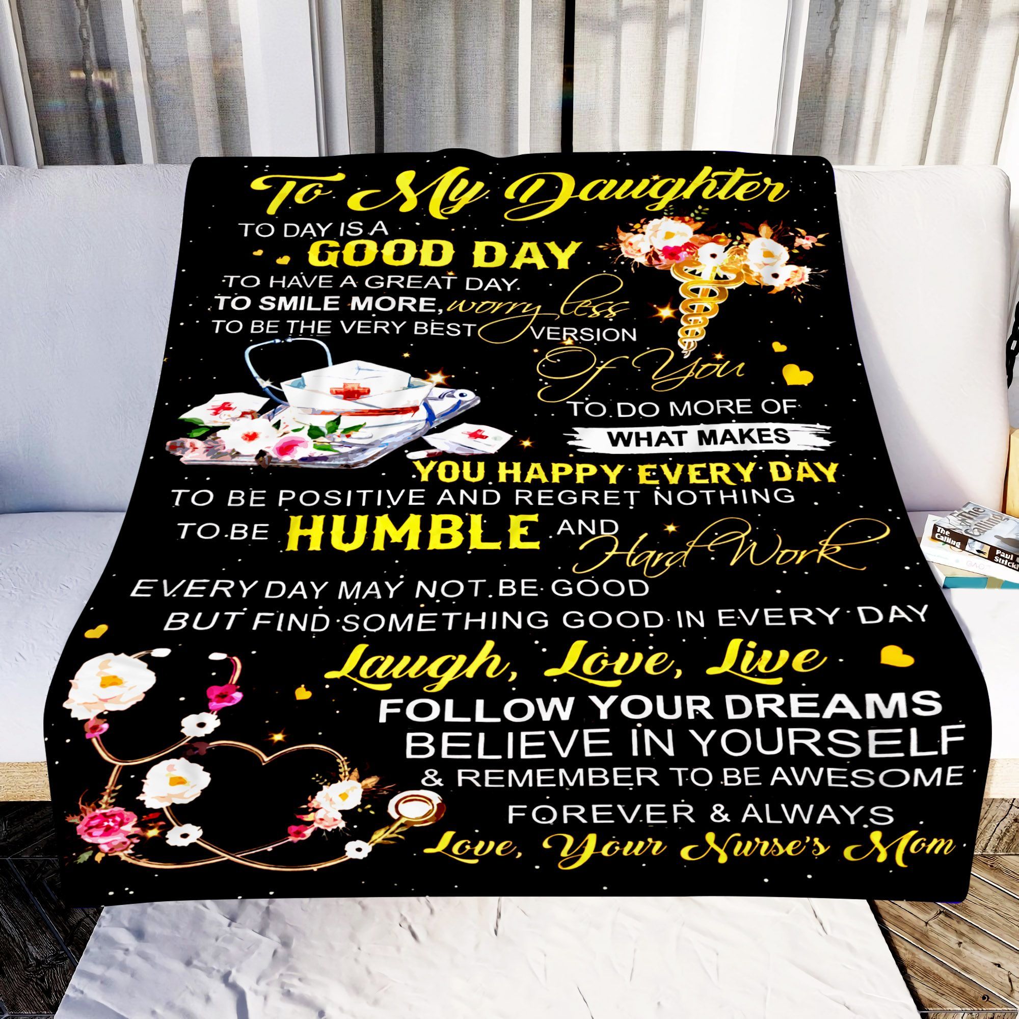 Nurse To My Daughter To Day Is A Good Day Sherpa Fleece Blanket