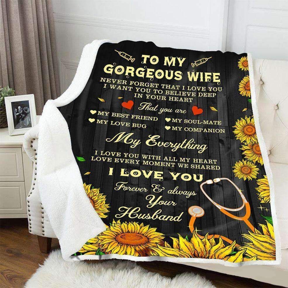 Nurse – To My Wife – My Everything Fleece Blanket