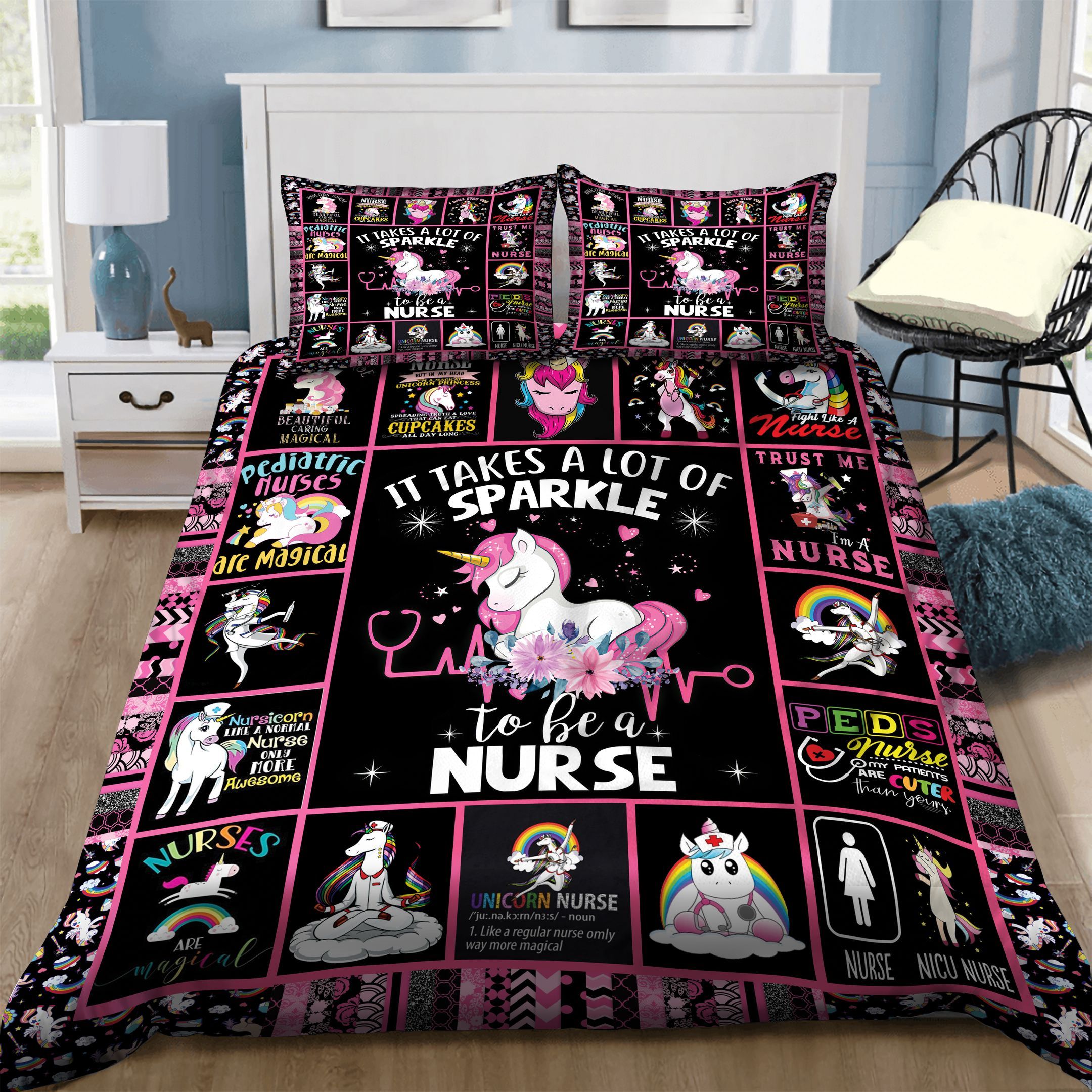 Nurse Unicorn Bedding Set