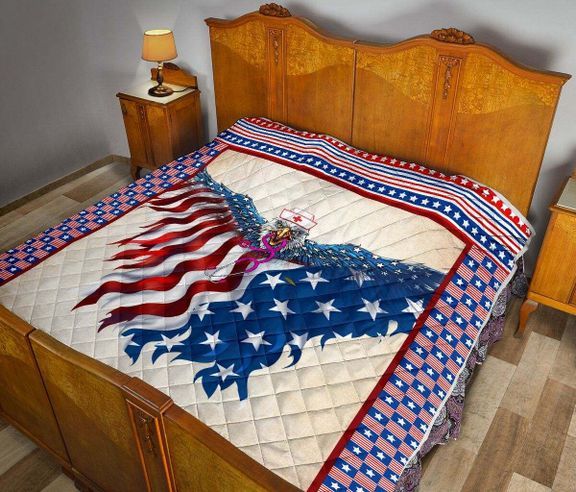 NURSE – USA Flag Eagle Quilt DHC281111645DD