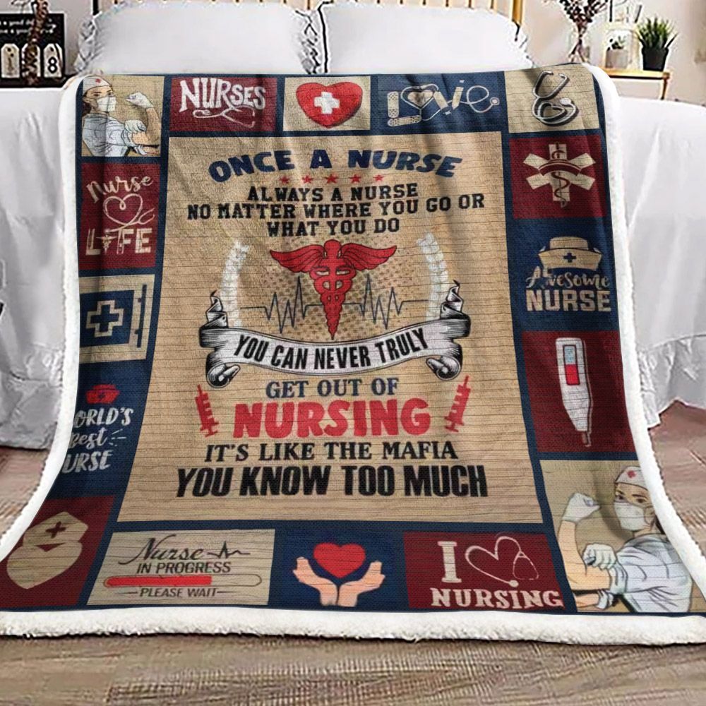Nurse Sherpa Fleece Blanket