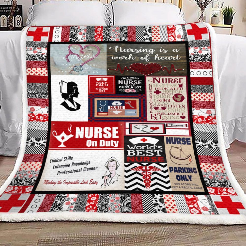 Nurse Sherpa Fleece Blanket