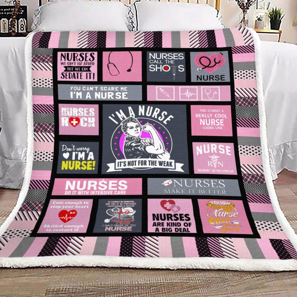 Nurse Sherpa Fleece Blanket