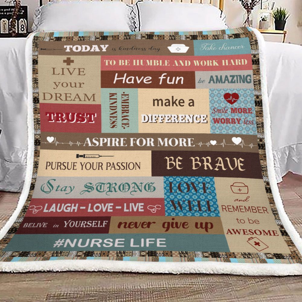 Nurse Sherpa Fleece Blanket