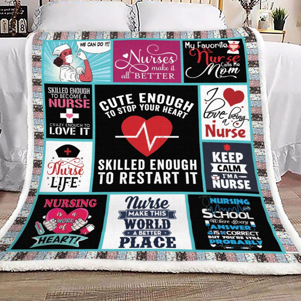 Nurse Sherpa Fleece Blanket