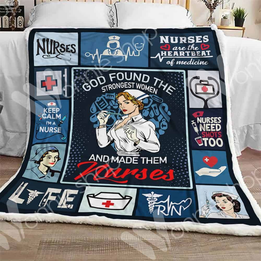 Nurses Are The Heartbeat Of Medicine Sherpa Fleece Blanket