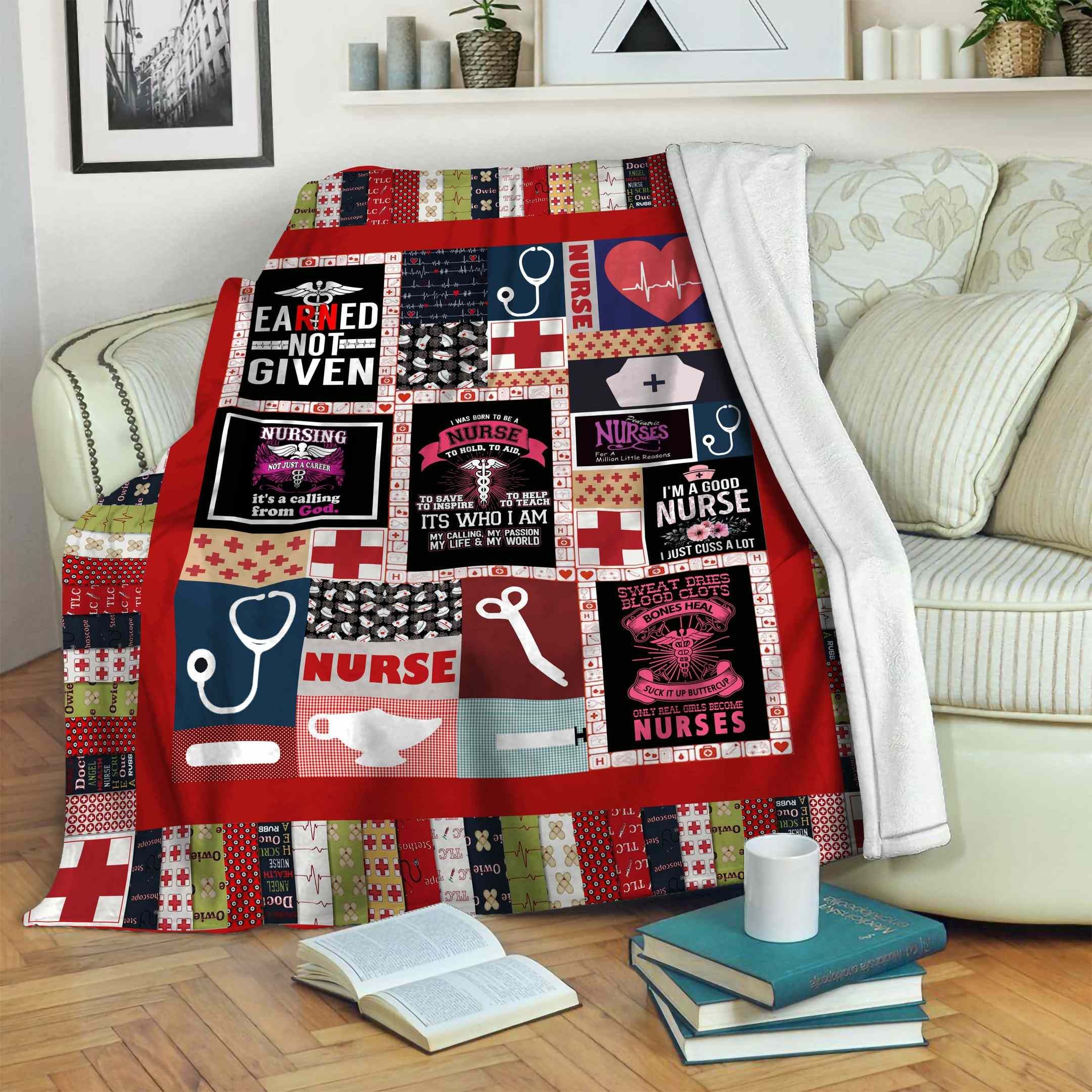 Nursing Is A Calling From God Sherpa Fleece Blanket
