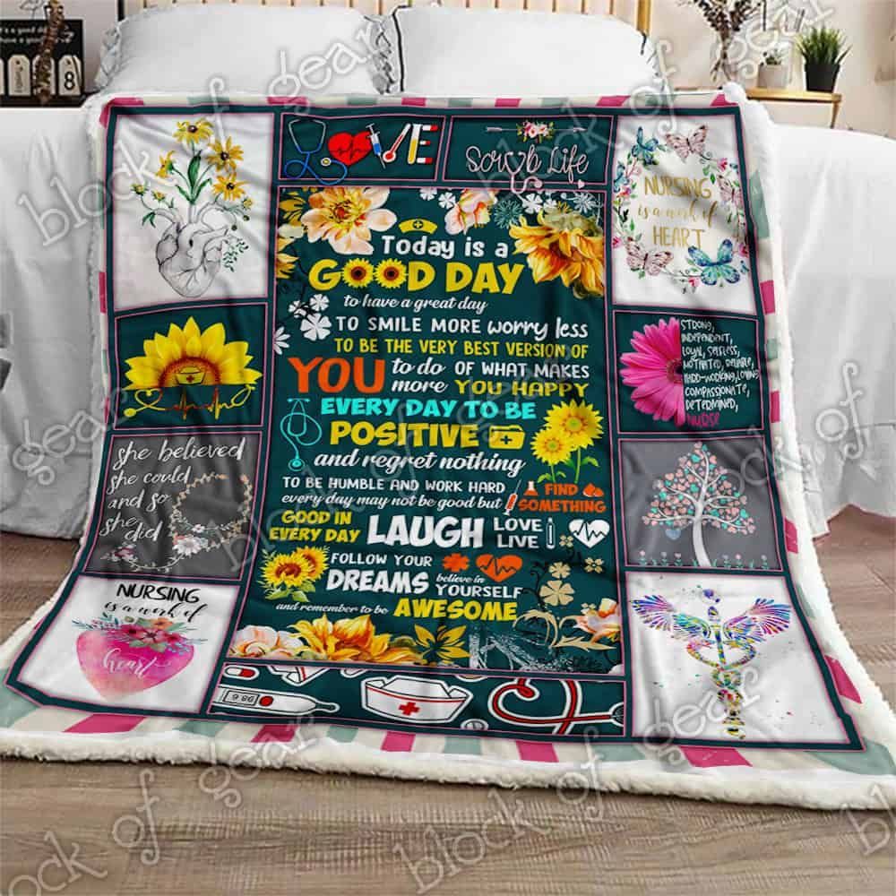 Nursing Is A Work Of Heart Fleece Blanket