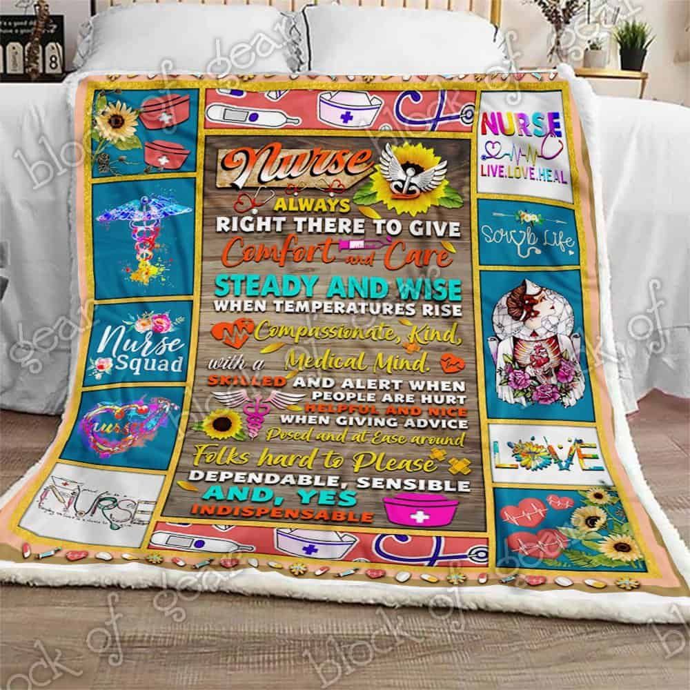 Nursing Is A Work Of The Heart Fleece Blanket