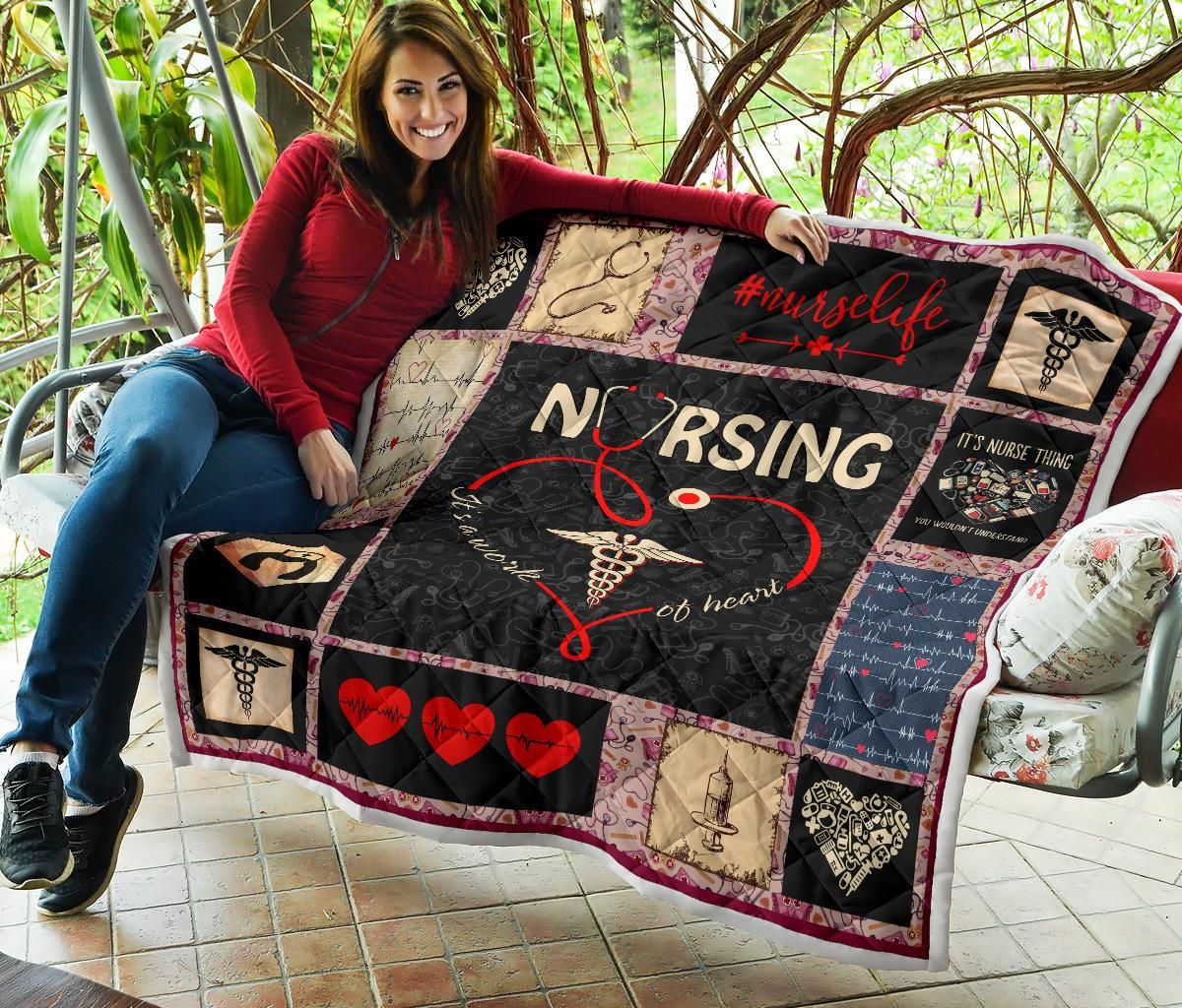 Nursing ItS Work Of Heart Nurse Quilt Blanket DHC020120195TD