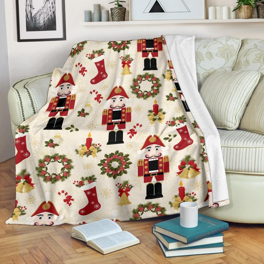 Nutcracker Pattern Sherpa Fleece Blanket
