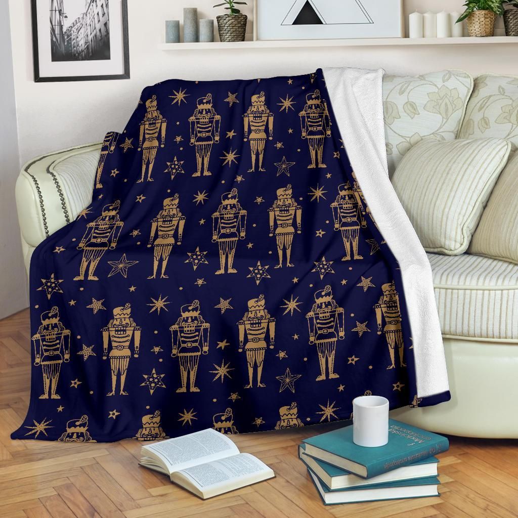 Nutcracker Pattern Sherpa Fleece Blanket