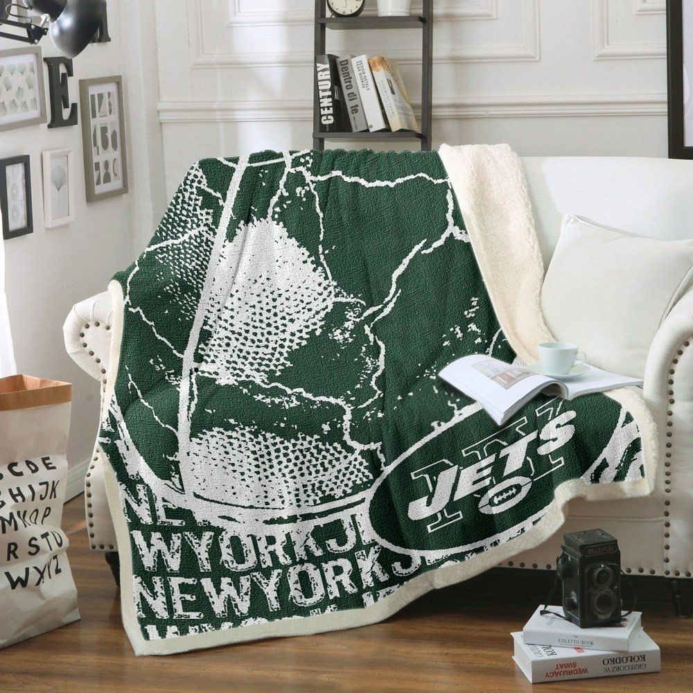 NY Jets Sherpa Fleece Blanket