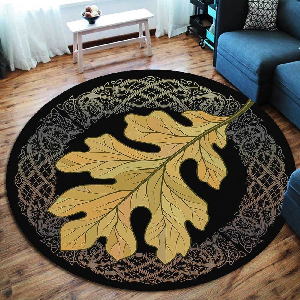Oak Leaf Round Carpet