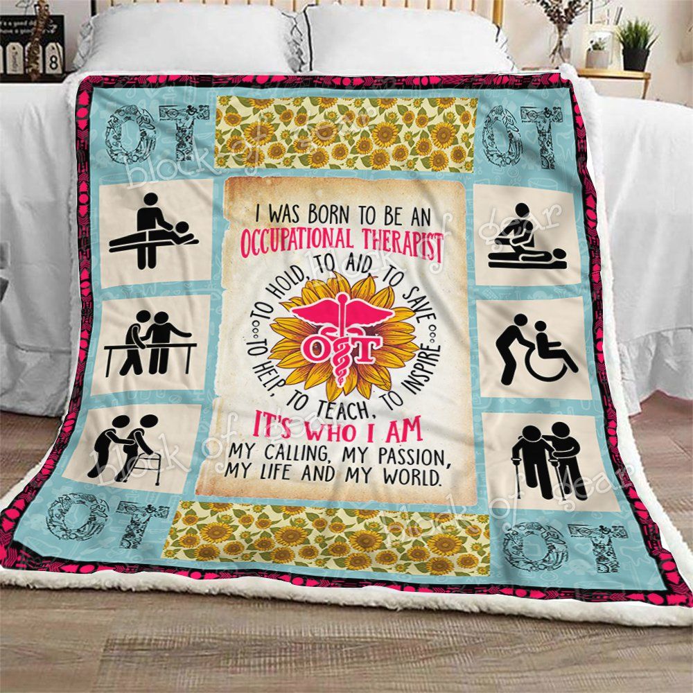 Occupational Therapist Sherpa Fleece Blanket