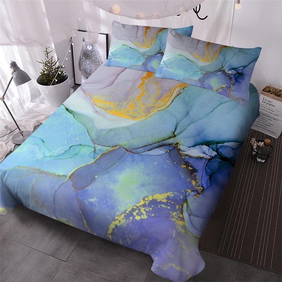 Ocean Colours Marbling Bedding Set