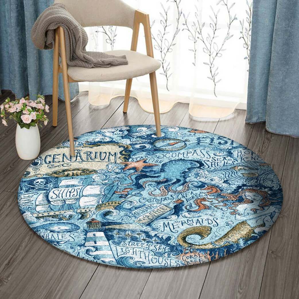 Ocean Round Carpet