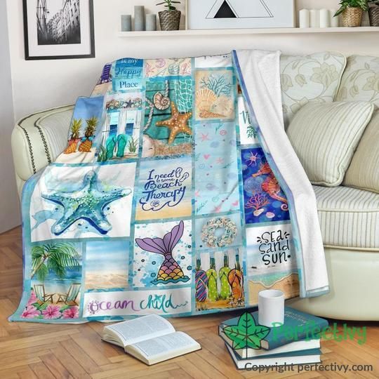 Ocean Mermaid Sherpa Fleece Blanket