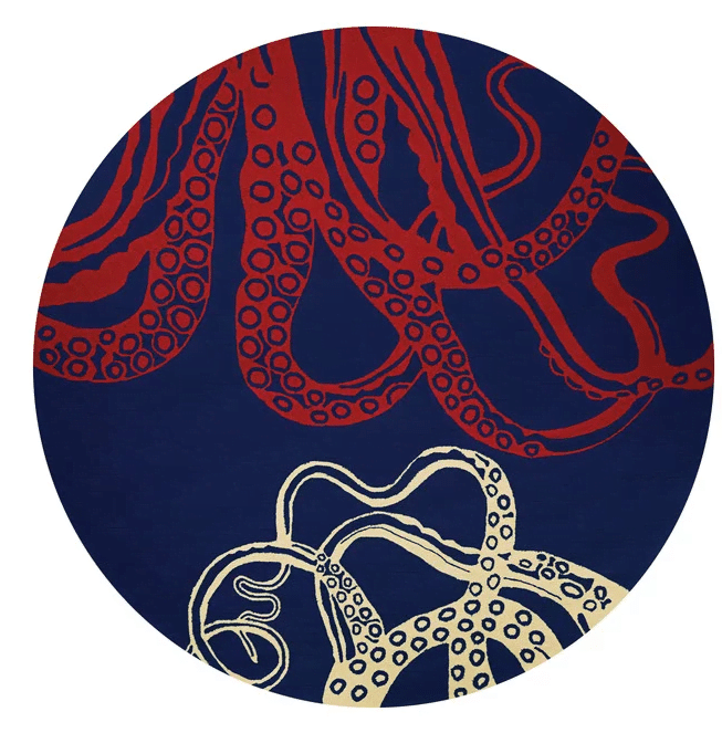 Ocean Octopus Round Carpet