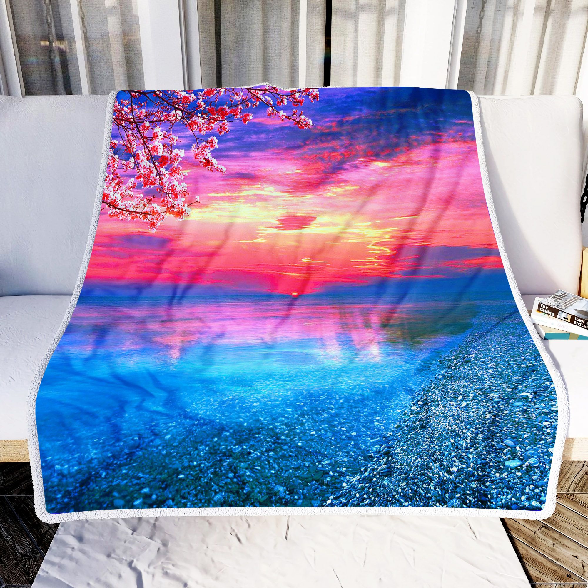 Ocean Sunrise Fleece Blanket