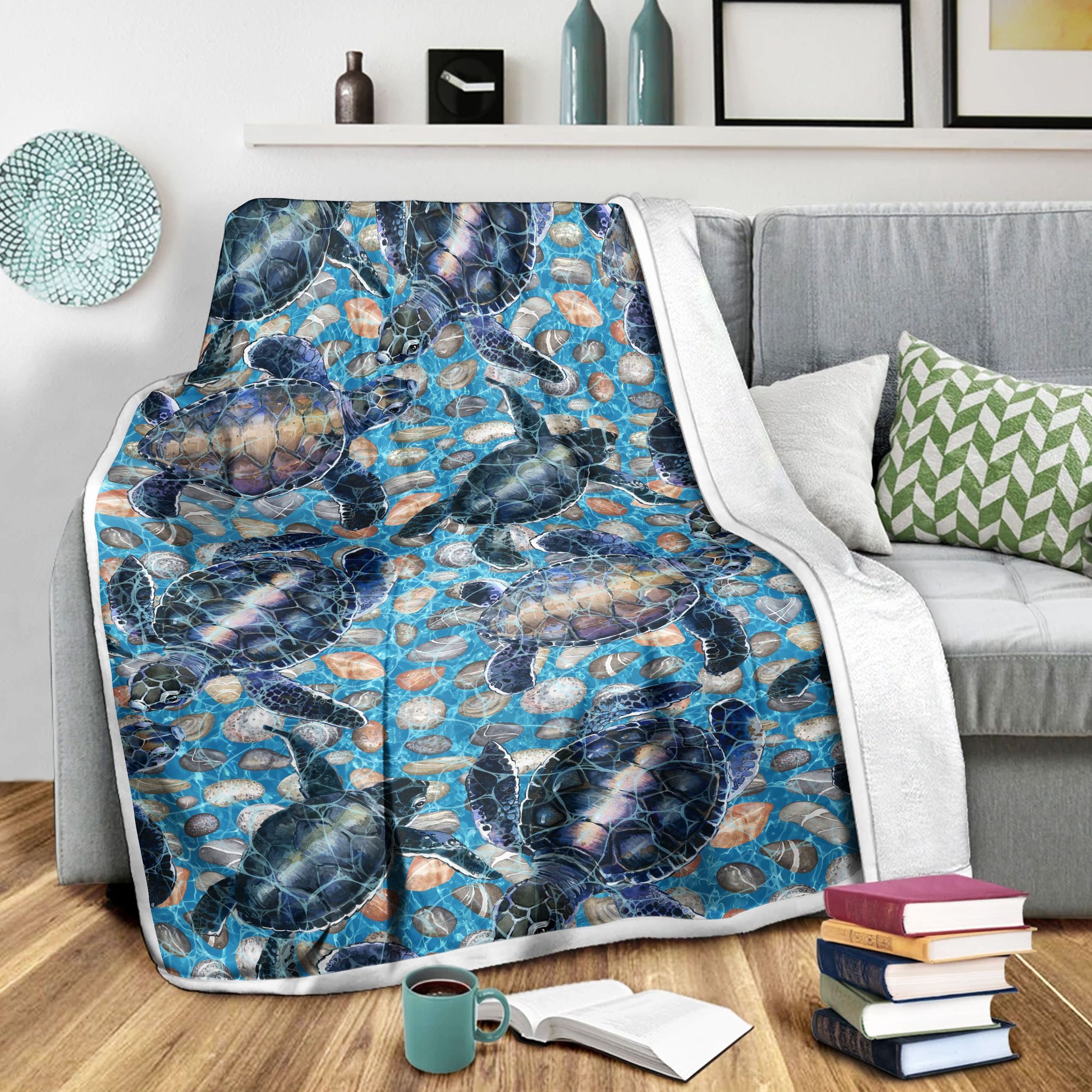Ocean Turtle Sherpa Fleece Blanket