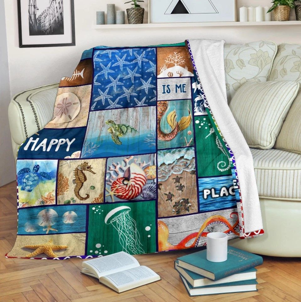 Ocean Turtle Sherpa Fleece Blanket