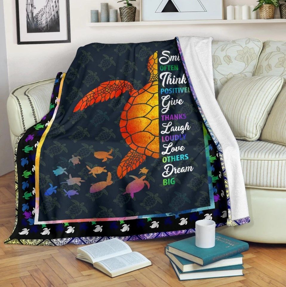 Ocean Turtle Sherpa Fleece Blanket