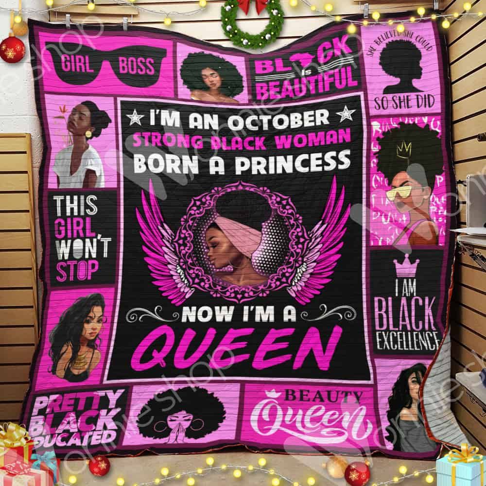 October Black Women Quilt Blanket DHC01021057TD