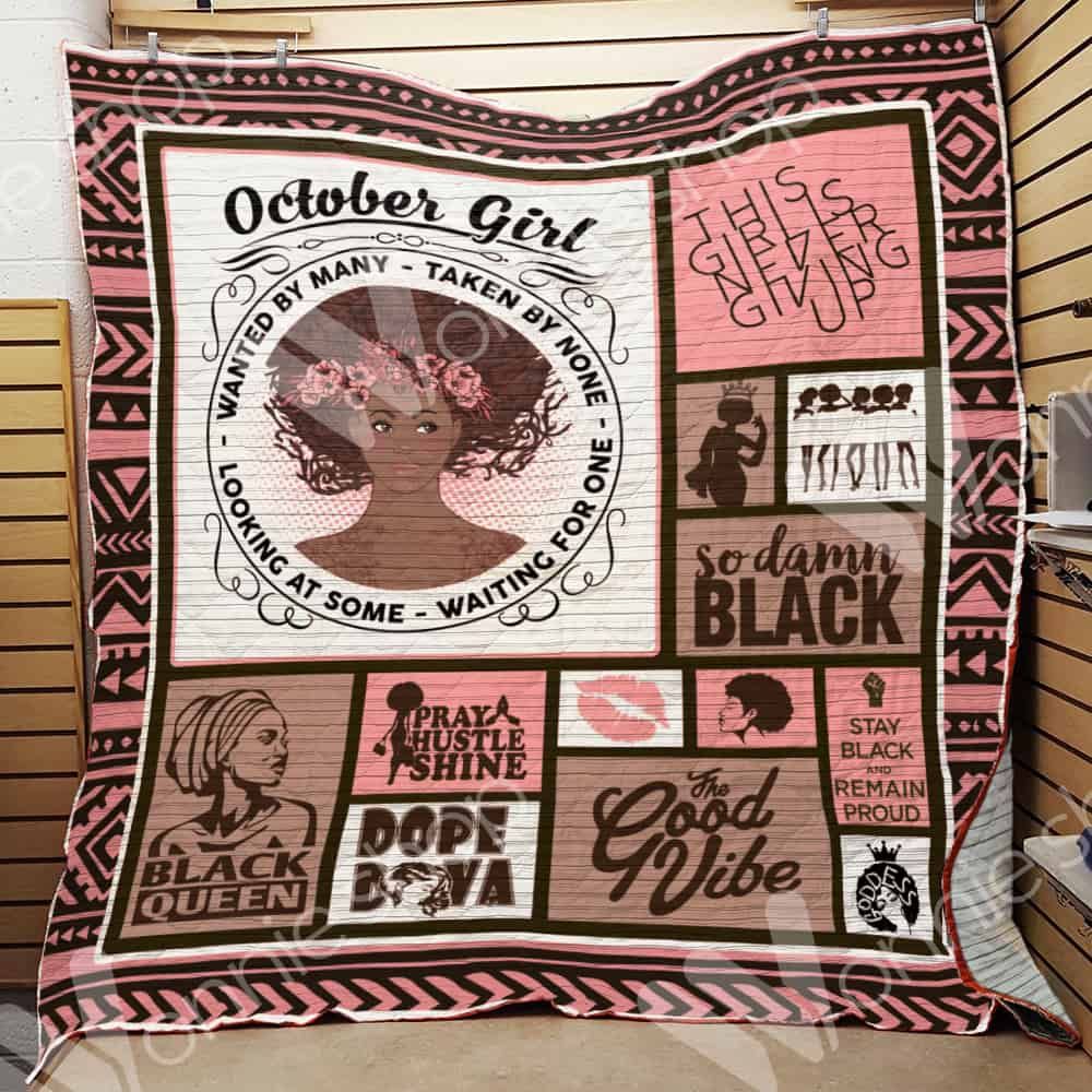 October Black Women Quilt Blanket DHC01021076TD