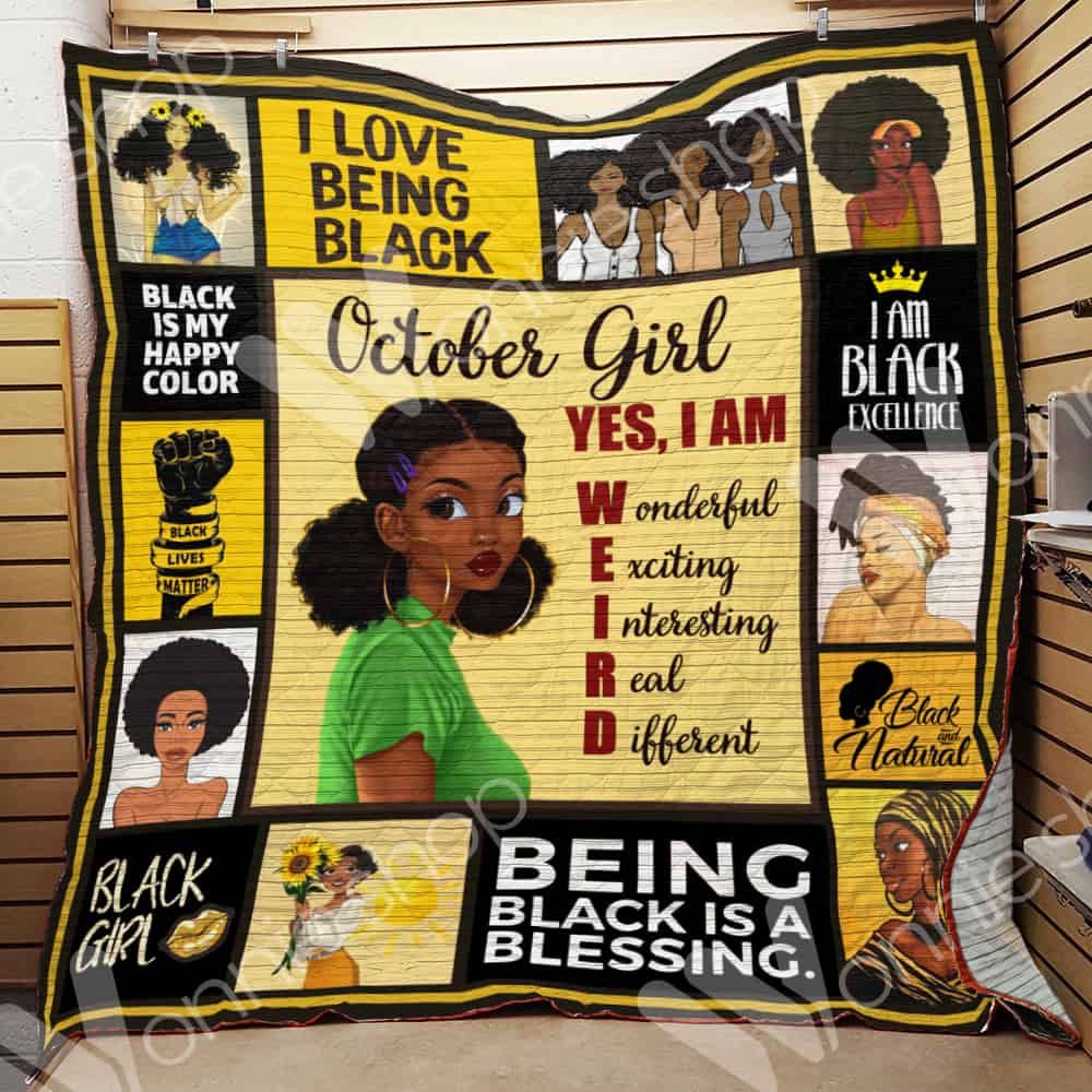 October Black Women Quilt Blanket DHC01021084TD