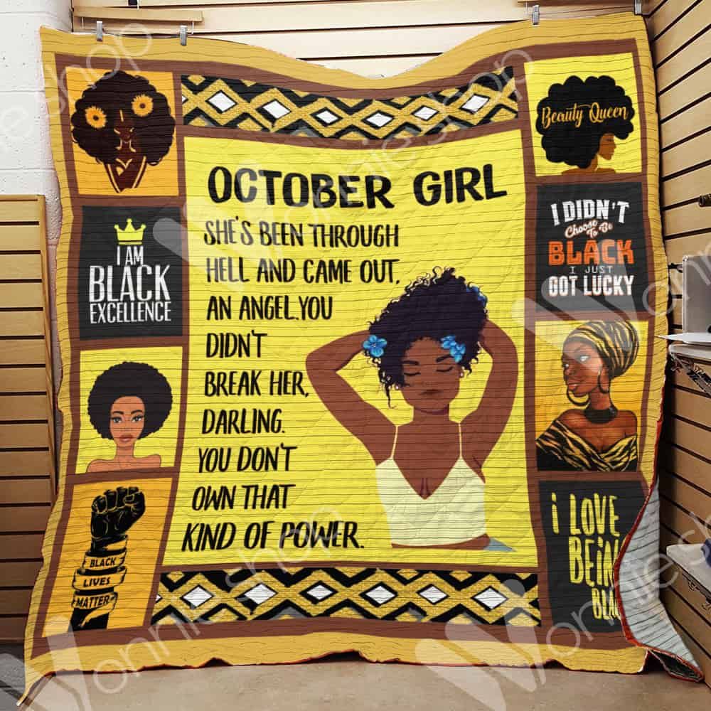 October Black Women Quilt Blanket DHC01021207TD