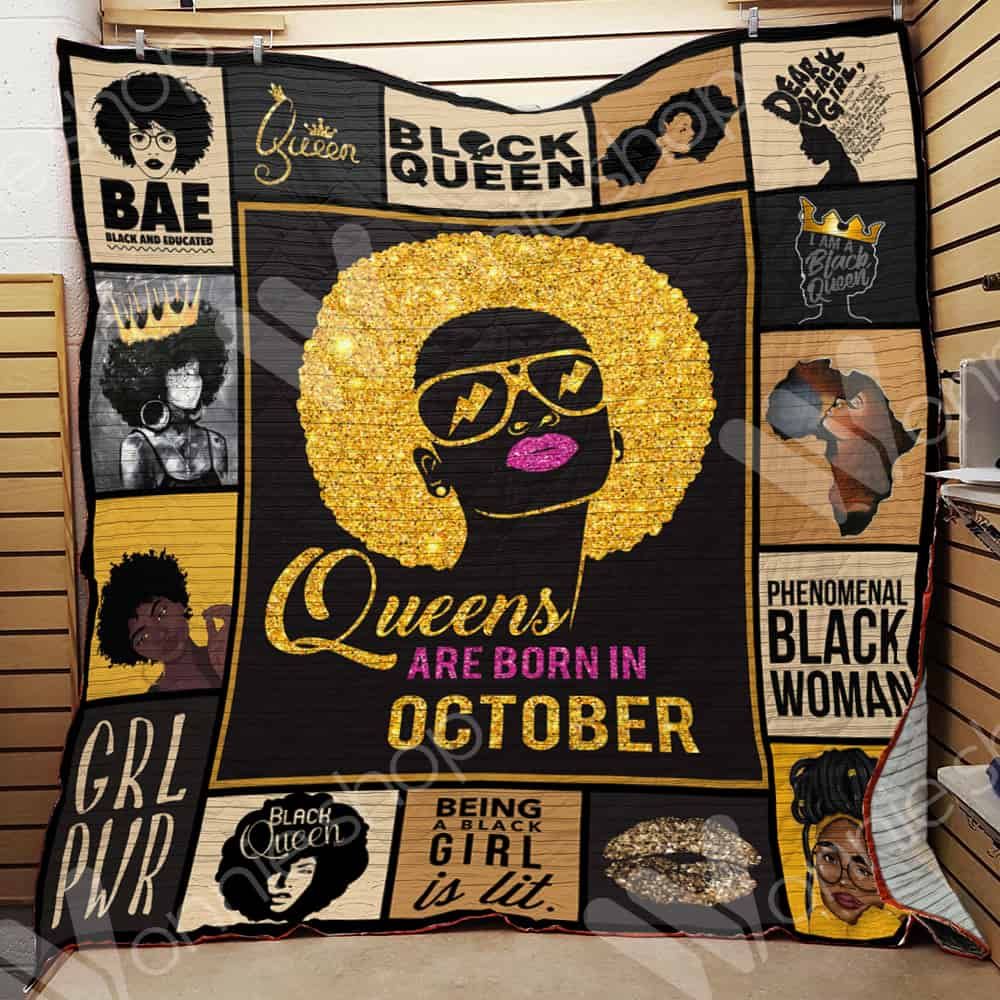 October Black Women Quilt Blanket DHC06021126TD