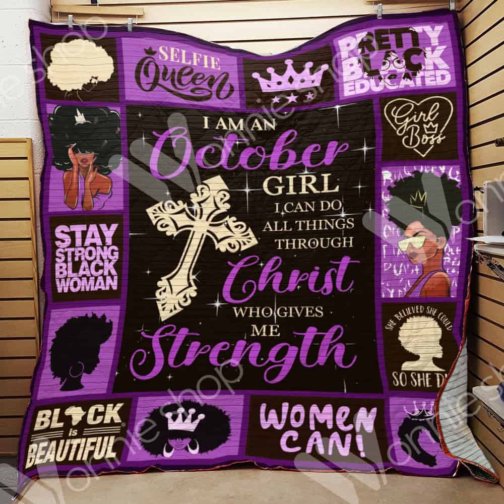 October Black Women Quilt Blanket DHC0602796TD