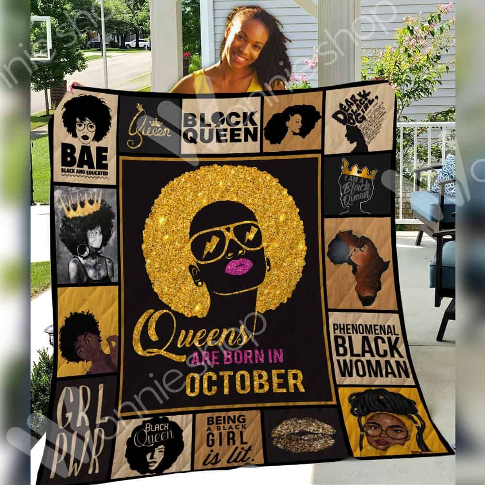 October Black Women Quilt Blanket DHC0602981TD