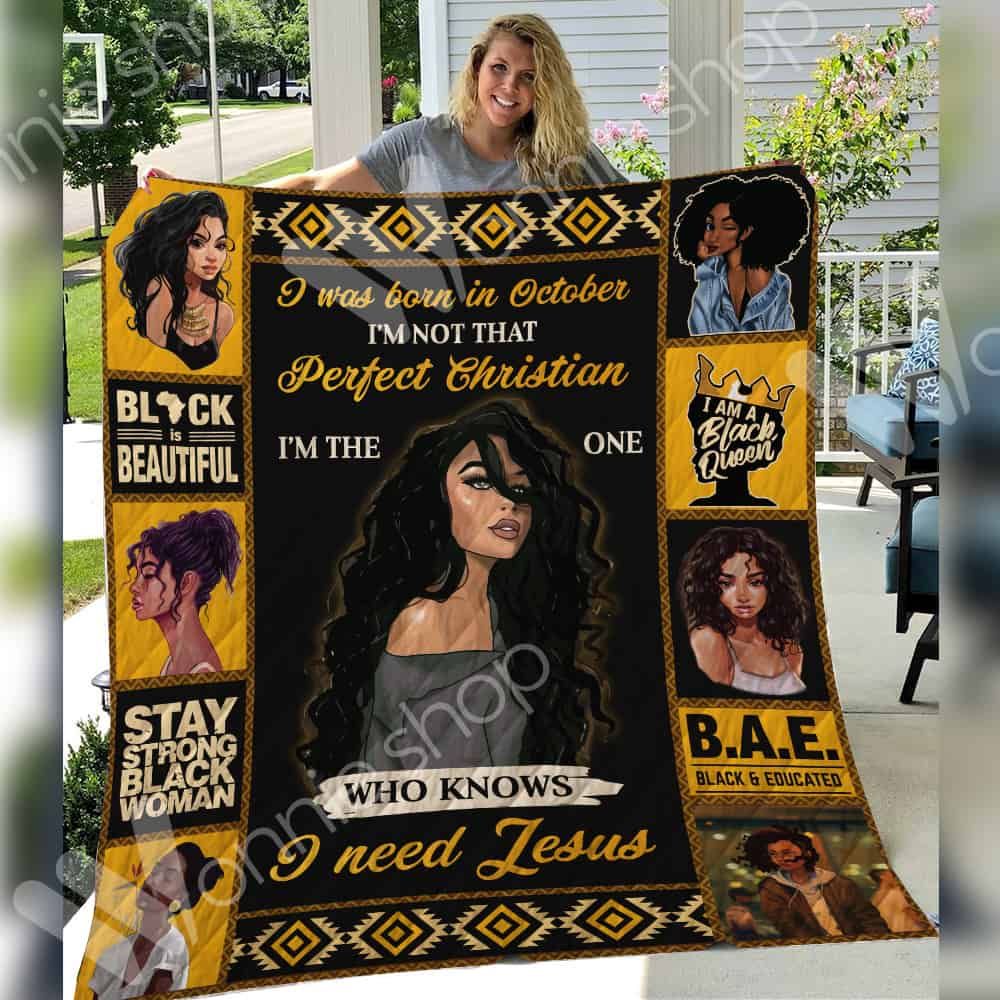 October Black Women Quilt Blanket DHC0602994TD