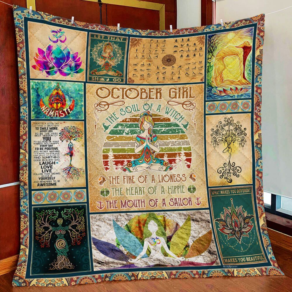 October Girl Yoga Soul Namaste GS-CL-LD2506 Quilt Blanket