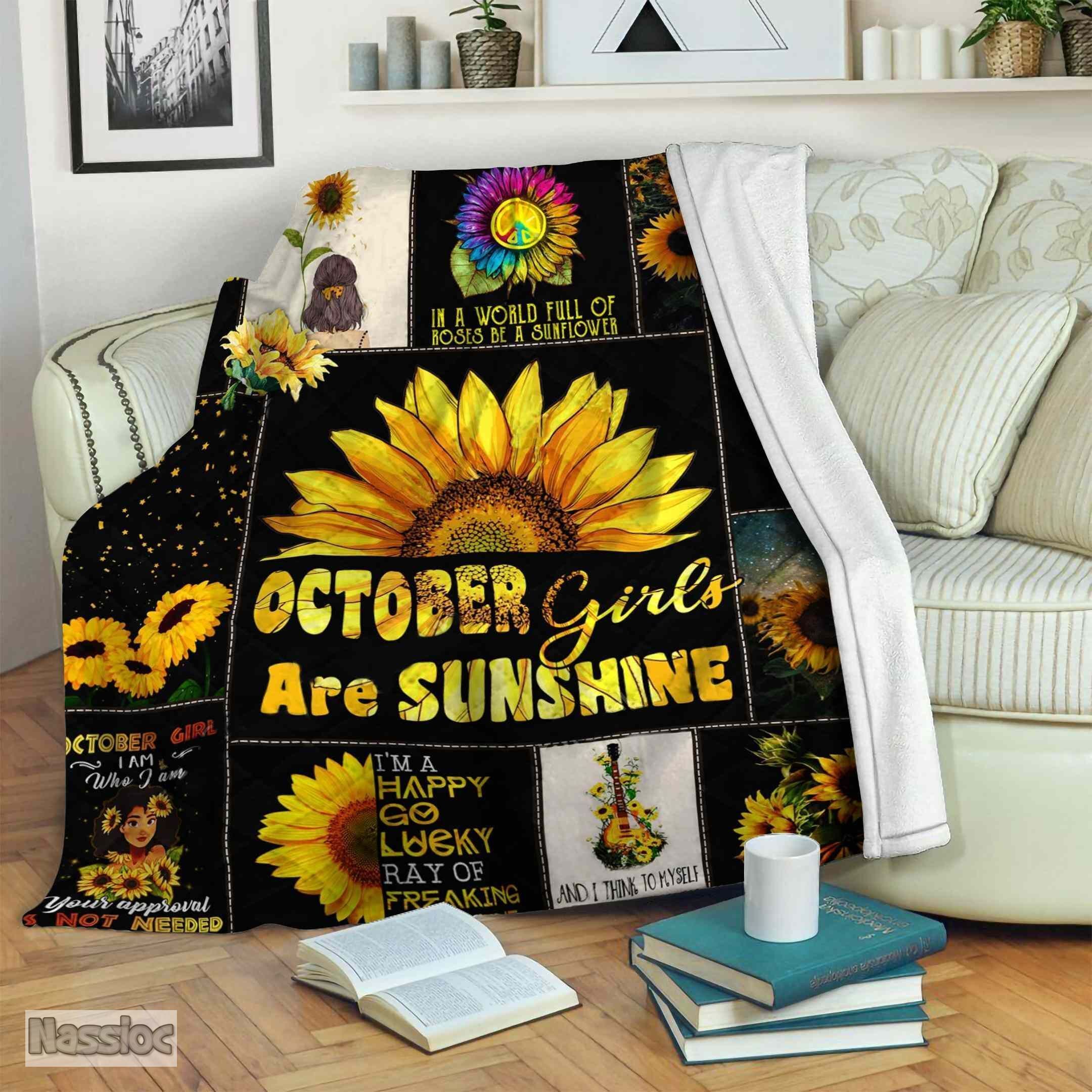 October Girls Are Sunshine Fleece Blanket