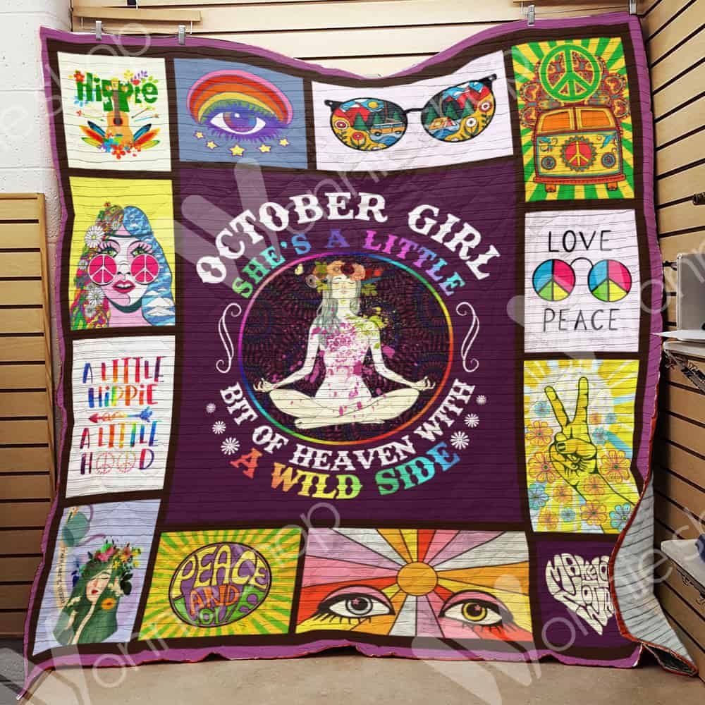 October Hippie Girl CL15100265MDQ Quilt Blanket