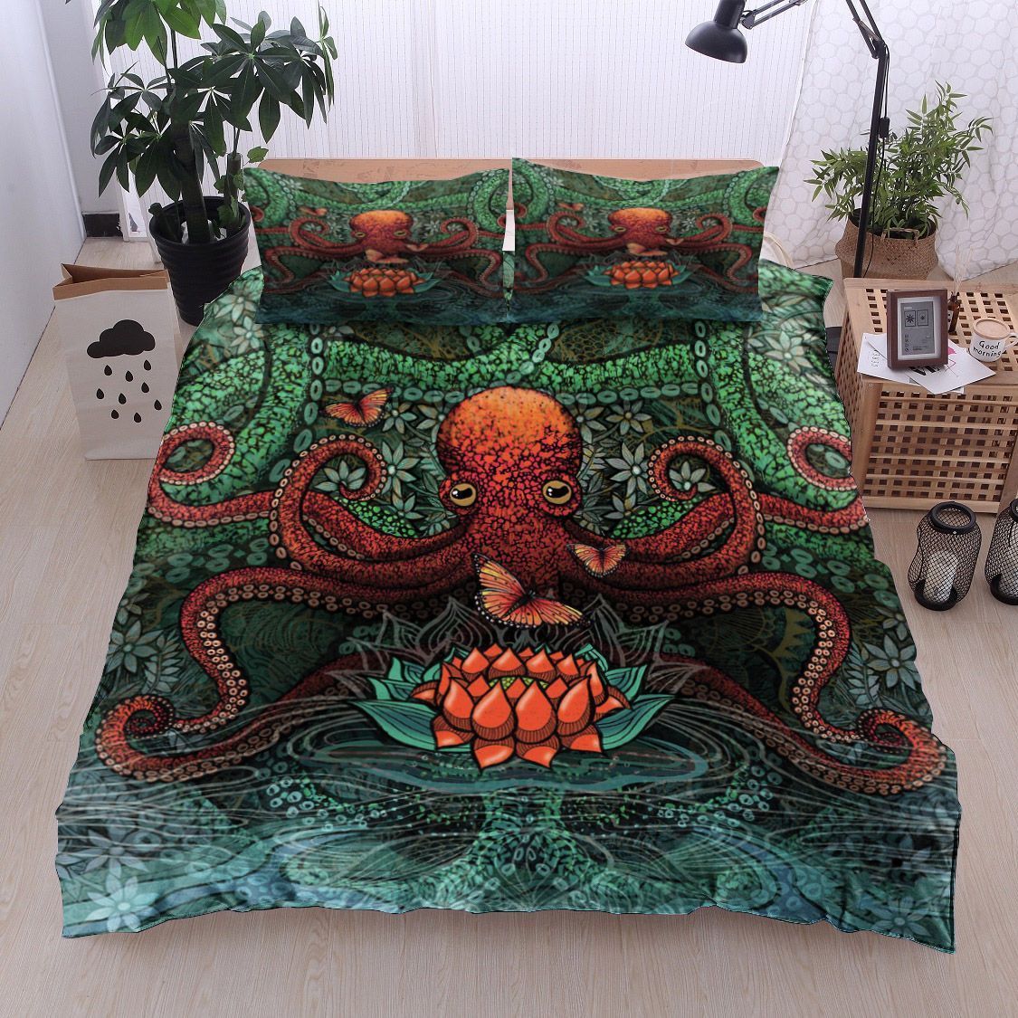 Octopus And Butterfly Bedding Set