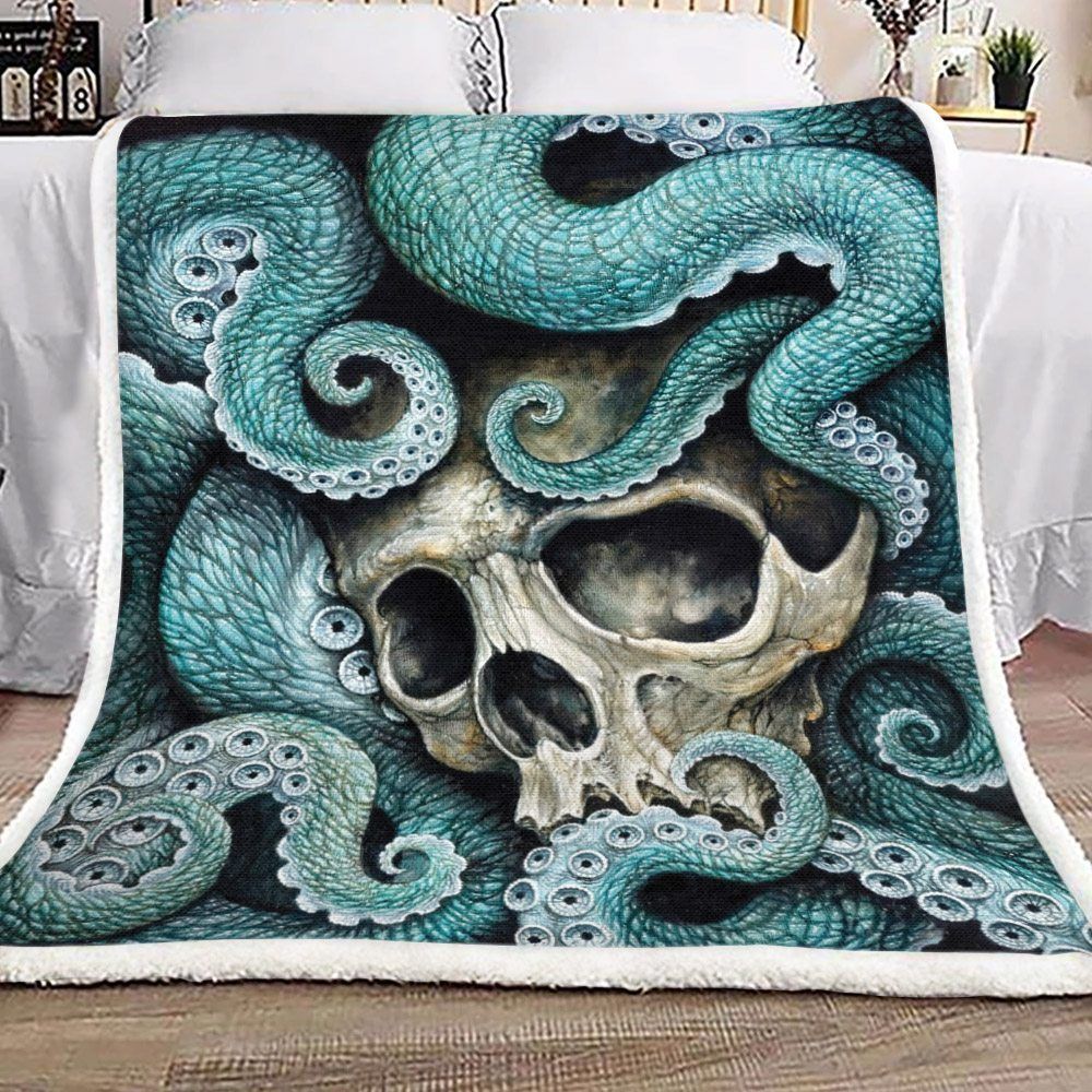 Octopus And Skull Sherpa Fleece