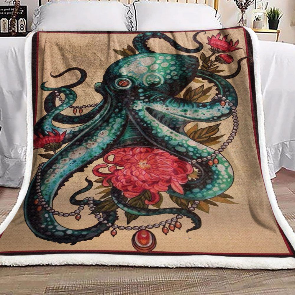Octopus Sherpa Fleece Blanket