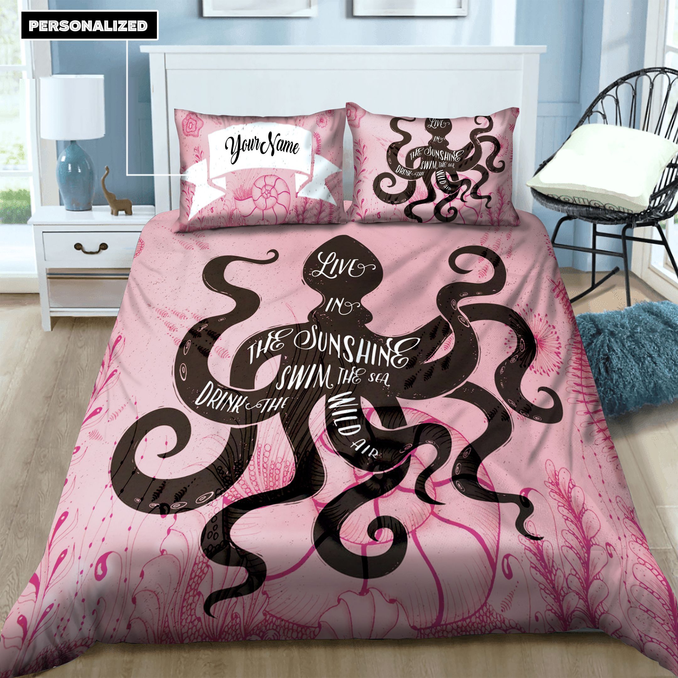Octopus Personalized Bedding Set