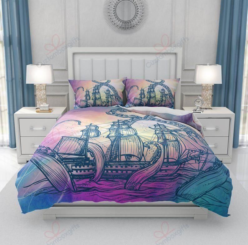 Octopus Sailboat Printed Bedding Set