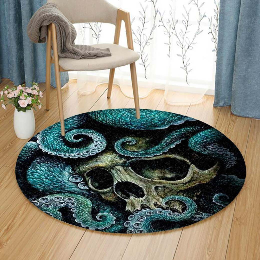 Octopus Skull Round Carpet