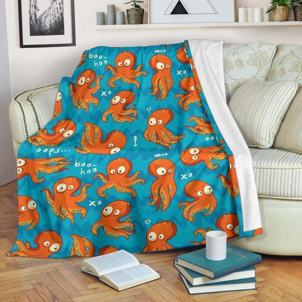 Octopus Tentacle Squid Sherpa Fleece Blanket